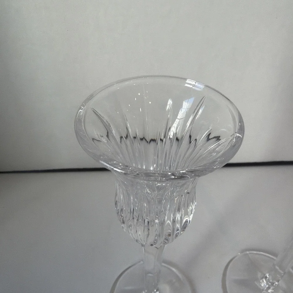 New Pair Mikasa Icicles Crystal Glass Candlesticks Candle Holders 8